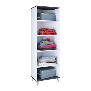 VCM Mehrzweckschrank Landos als Schuhregal mit 5 Fächern in Schwarz/Weiß, H x B x T: 240 x 70 x 39 cm