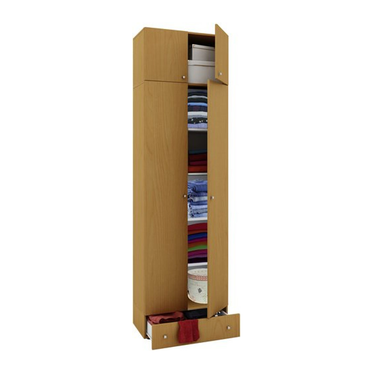 VCM Mehrzweckschrank Vandol I in Braun und Buche aus Holzwerkstoff, B/H/T: 39 x 238 x 70 cm - Bild 1