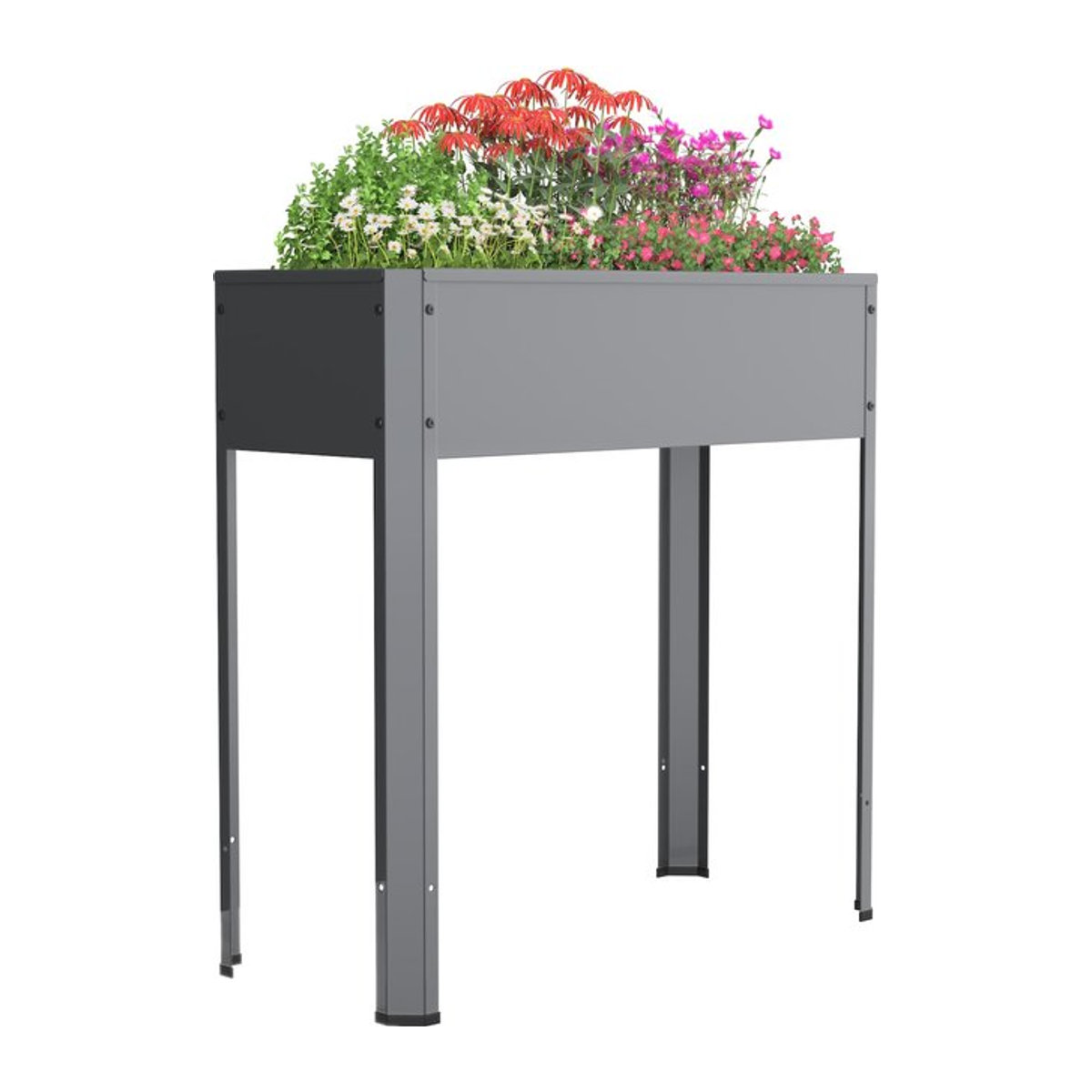 VCM Metall Hochbeet Balora L stehender Pflanzkasten für Balkon Terrasse und Garten, H x B x T: 80 x 35 x 80 cm - Bild 1