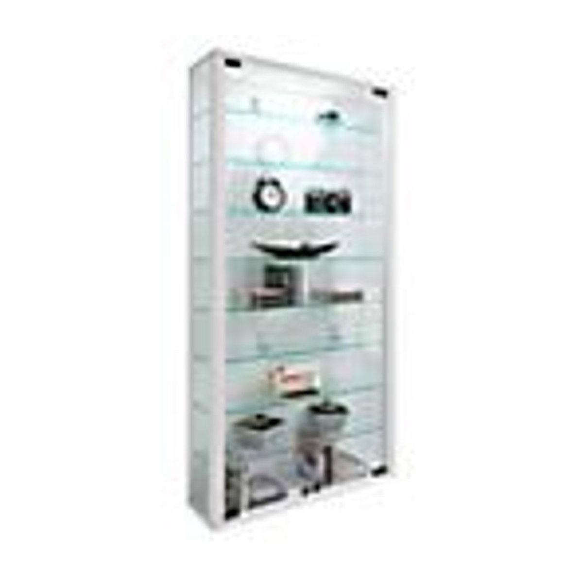 VCM Möbel Hängevitrine Vitrosa Maxi in Weiß mit LED-Beleuchtung, Glas und Holzwerkstoff, B/H/T: 59 x 113 x 18 cm - Bild 4