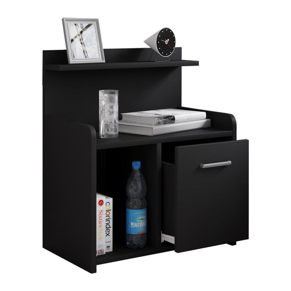 VCM Nachttisch Nilasa Modern Schwarz B/H/T: 29 x 60 x 47 cm - Bild 1