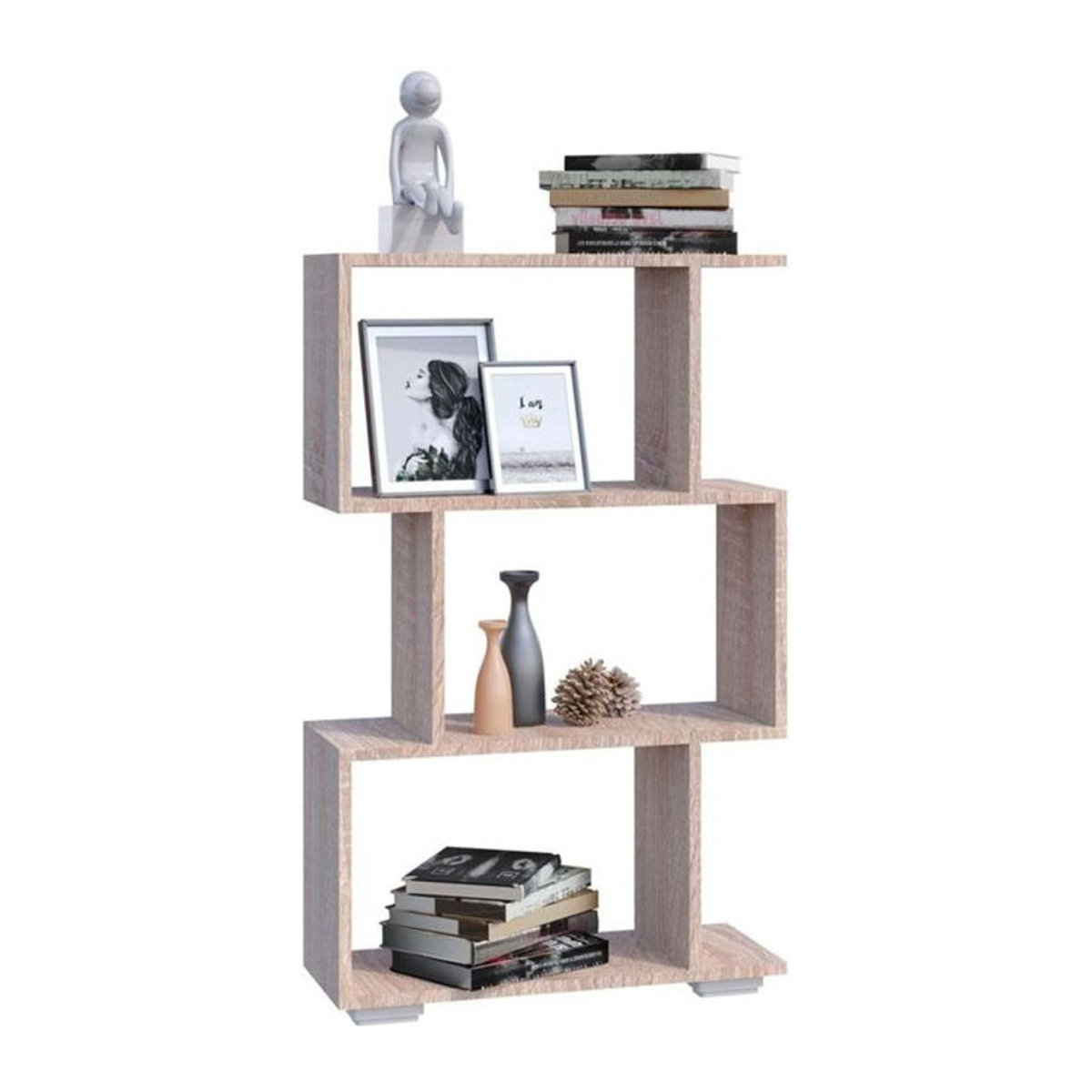 VCM Raumteiler Palusa M Bücherregal aus Holz in Eiche Natur Braun, freistehend - Bild 1