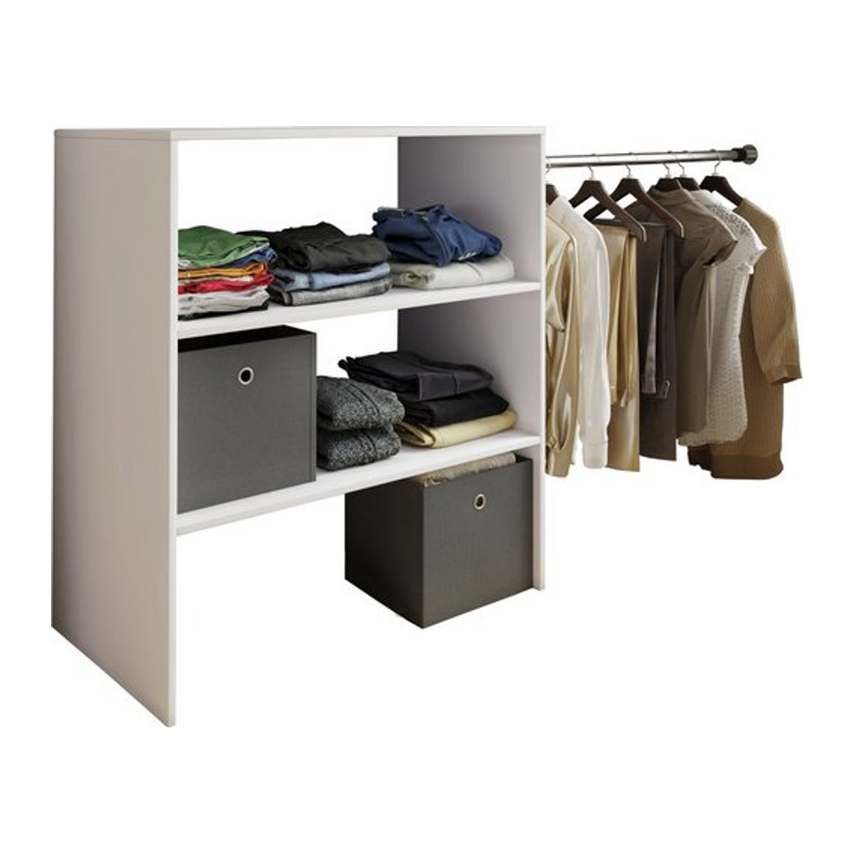 VCM Regal Dacho Regalsystem aus Holzwerkstoff und Metall, Weiß, B/H/T: 50 x 100 x 90 cm - Bild 1