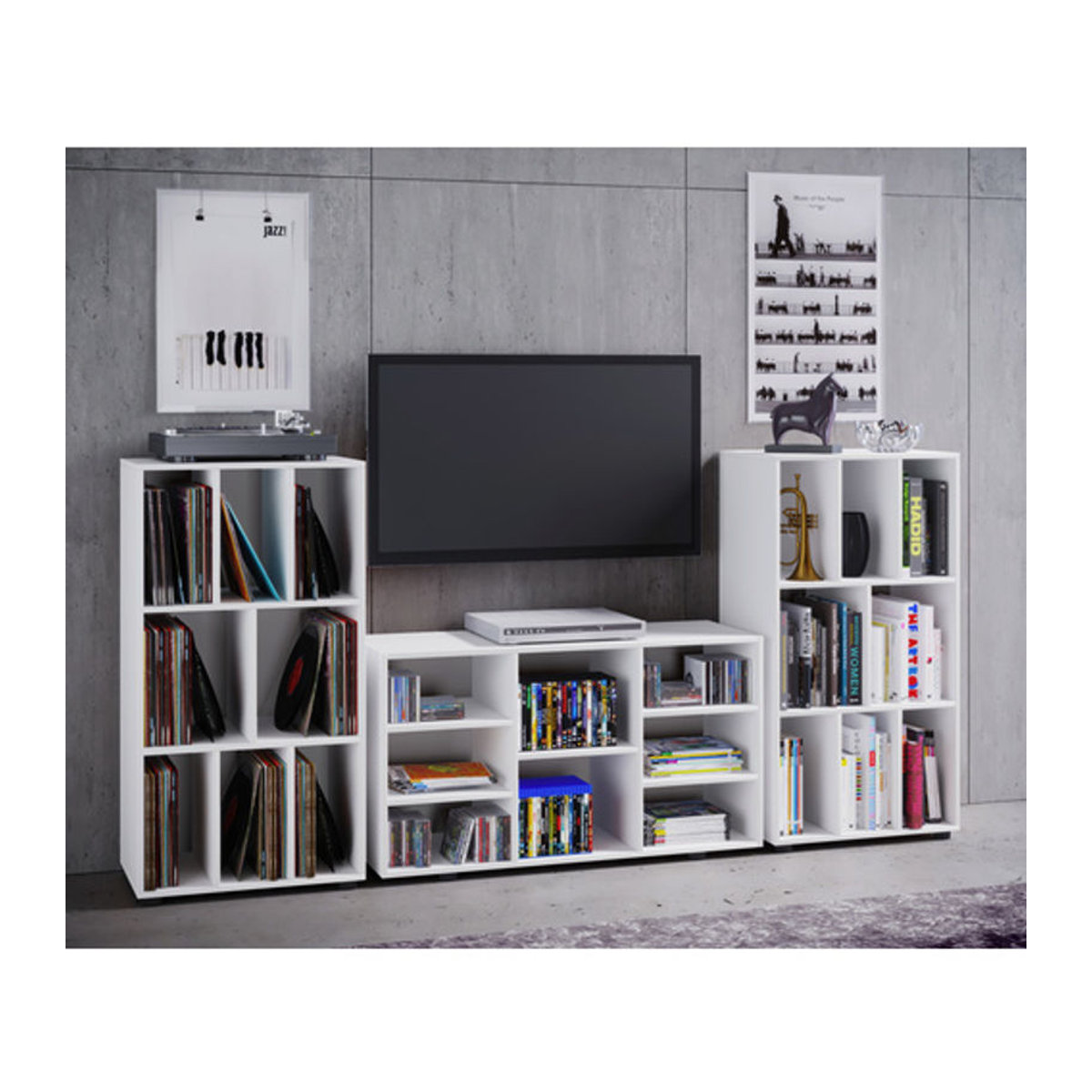 VCM Regal Wotino in Weiss aus Holzwerkstoff B/H/T: 40 x 114 x 60 cm - Bild 3