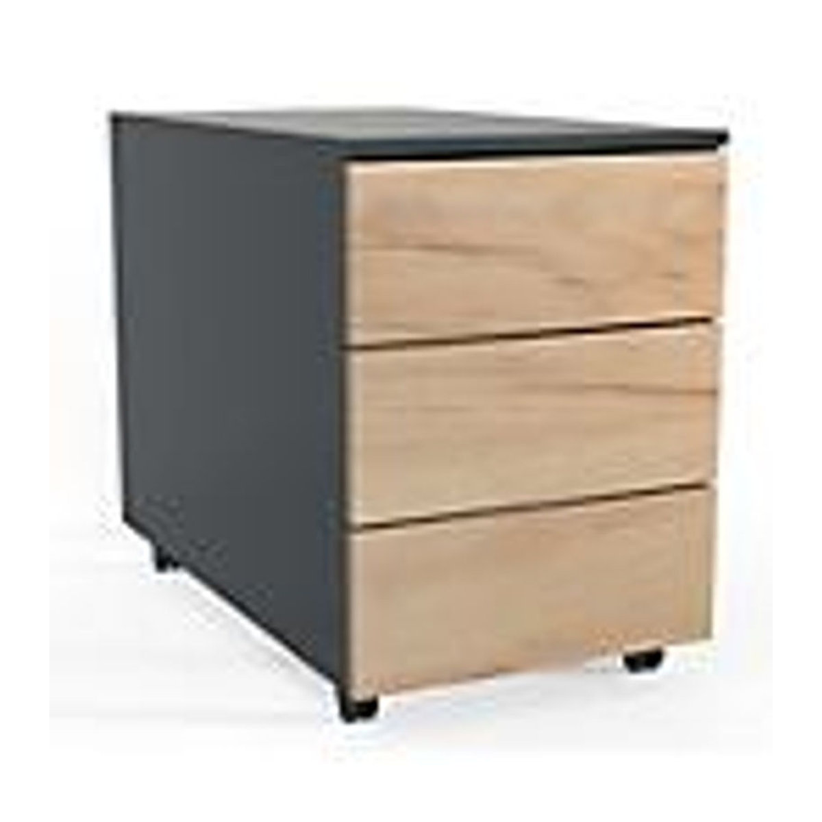 VCM Rollcontainer Dalosa mit 3 Schubladen aus Holz, Anthrazit/Honig-Eiche, B: 39 cm, T: 70 cm, H: 55 cm - Bild 5