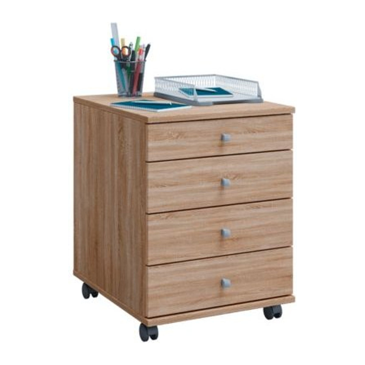 VCM Rollcontainer Lona Mini in Braun mit 4 Schubfächern, B/T/H: 42 x 50 x 57 cm - Bild 3