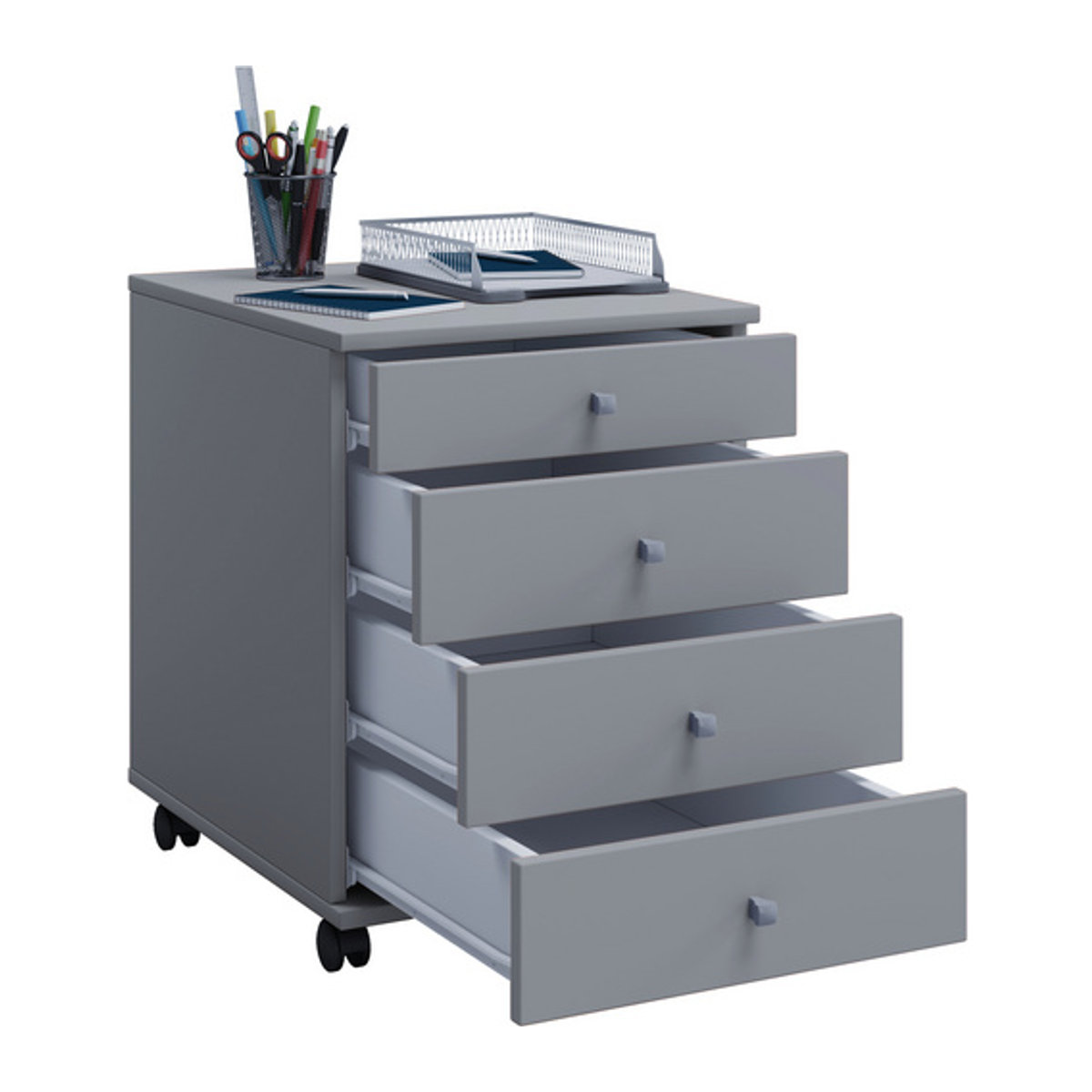 VCM Rollcontainer Lona Mini in Grau aus Holzwerkstoff, B: 42 cm, H: 57 cm - Bild 2
