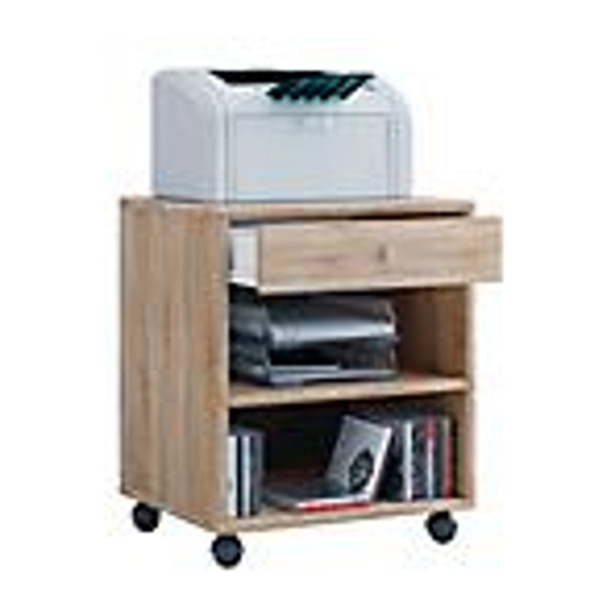 VCM Rollcontainer Salda in Eiche Natur mit einem Schubfach und zwei Regalfächern, B/T/H: 45 x 38 x 54 cm - Bild 4