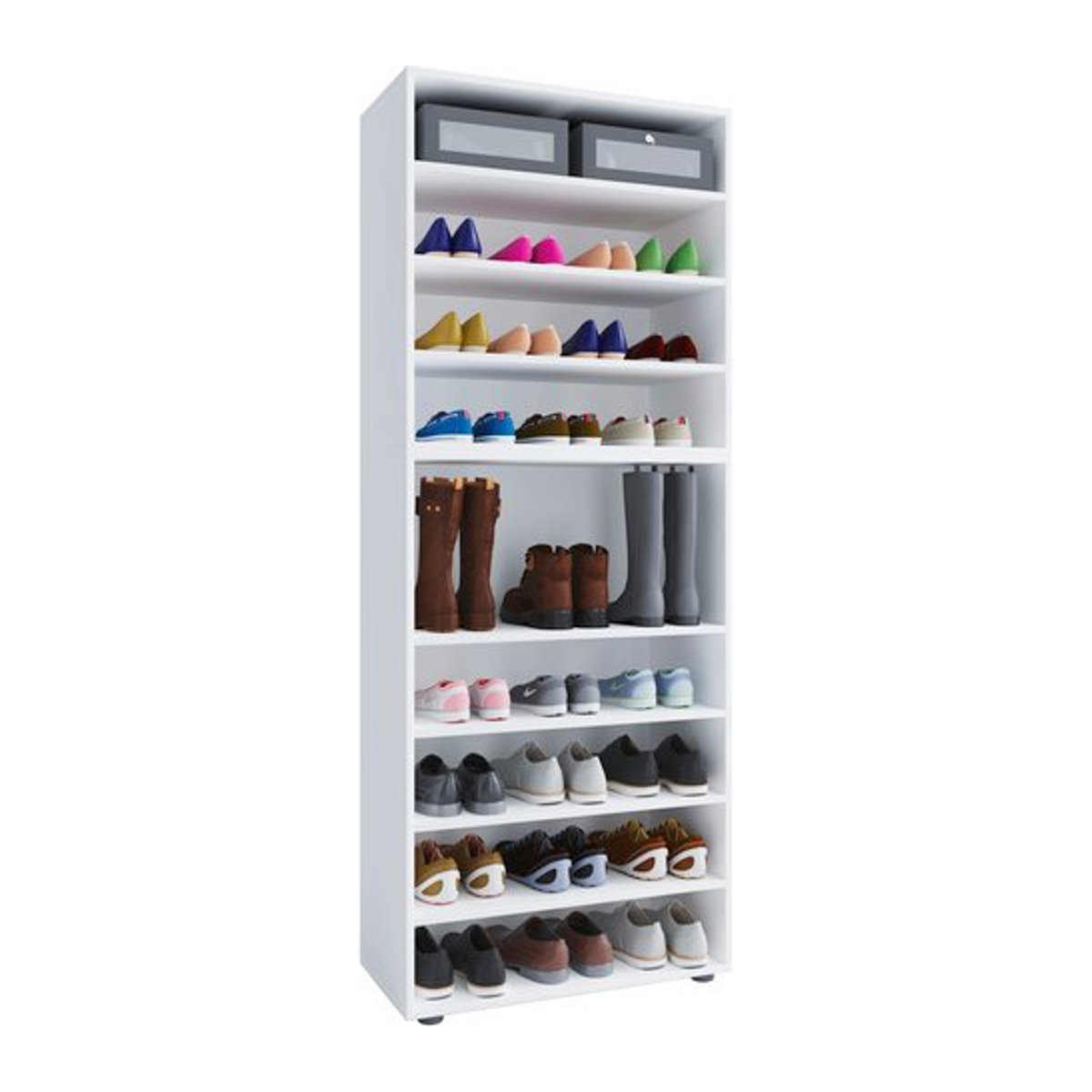 VCM Schuhregal Lona in Weiss aus Holzwerkstoff, B/H/T: 37 x 183 x 70 cm - Bild 1