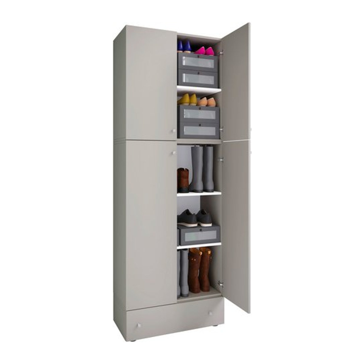 VCM Schuhschrank Lona Modern in Grau aus Holzwerkstoff B/T/H: 39 x 70 x 200 cm - Bild 1