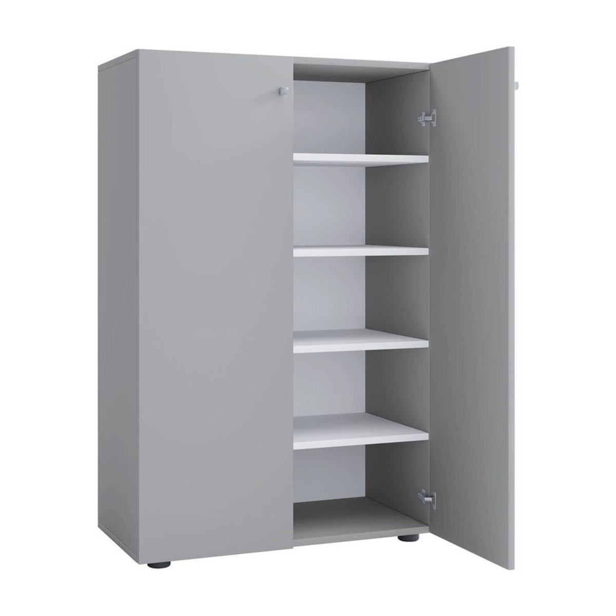 VCM Schuhschrank Lona Modern in Grau und Weiß mit Drehtüren aus Holzwerkstoff und Metall, B/H/T: 70 x 110 x 39 cm - Bild 3