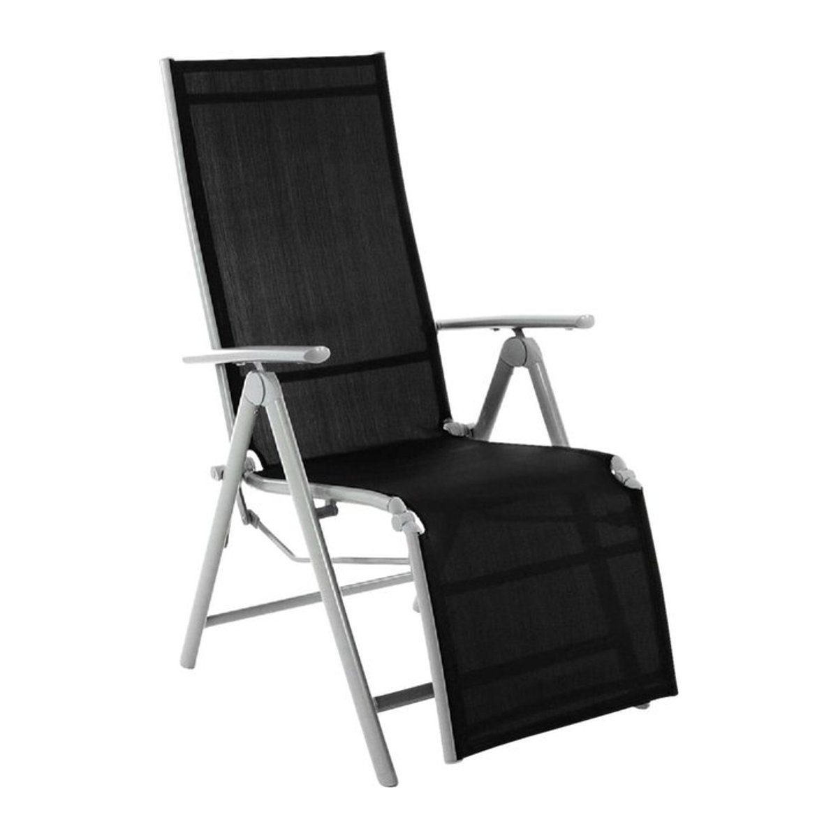 VCM Sonnenliege klappbar aus Metall in Schwarz und Grau, B/T/H: 59 x 74 x 113 cm - Bild 1