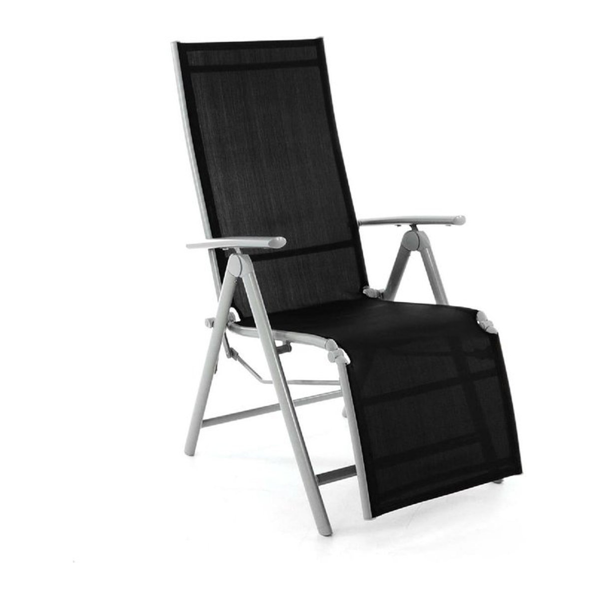 VCM Sonnenliege klappbar aus Metall in Schwarz und Grau, B/T/H: 59 x 74 x 113 cm - Bild 3