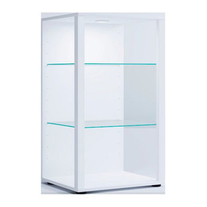 VCM Standvitrine Glasol Vitrinenschrank in Weiß aus Glas und Holzwerkstoff B/H/T: 52 x 90 x 44 cm
