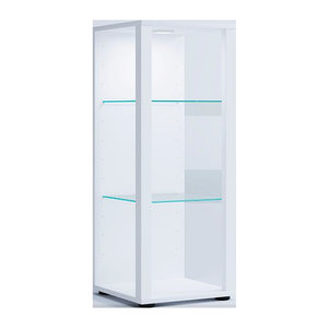 VCM Standvitrine Glasol Vitrinenschrank in Weiß aus Holzwerkstoff und Glas B/T/H: 35 x 35 x 90 cm