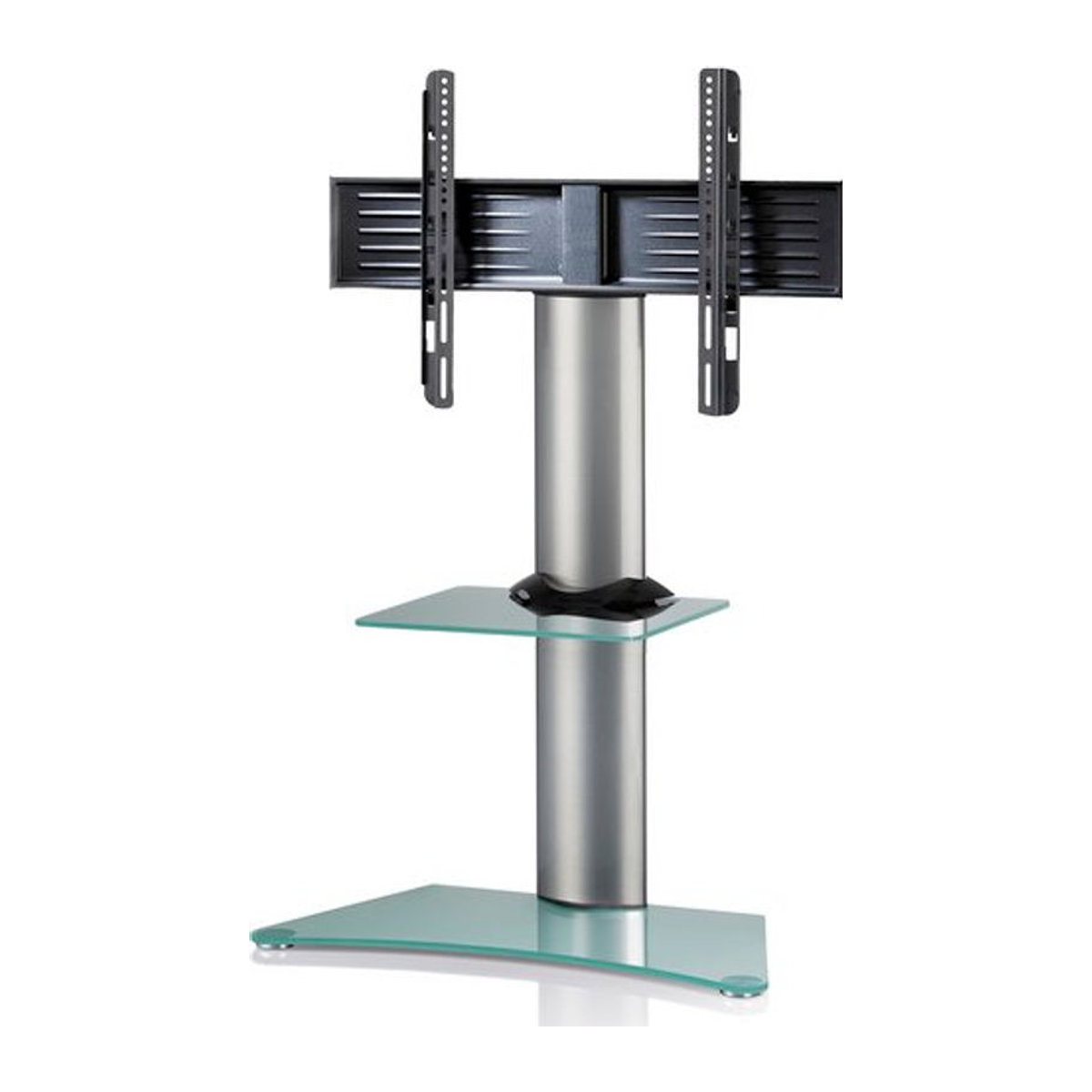 VCM TV Standfuß Zental HiFi-Rack aus Aluminium und Glas in Silber, H x B x T: 111 x 80 x 40 cm - Bild 1