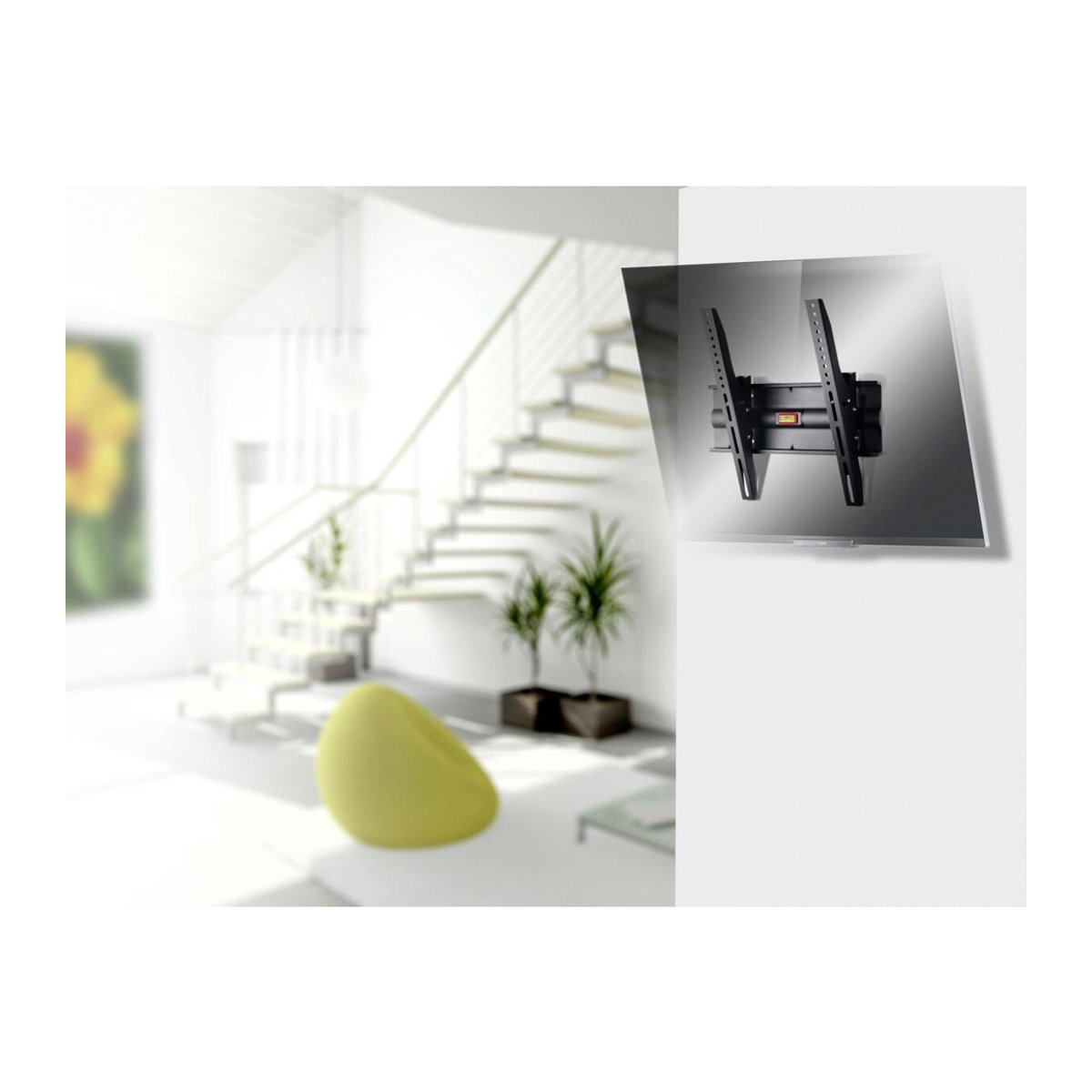 VCM Universal TV Wandhalterung WN120 für 32-70 Zoll bis 45 kg, neigbar und kippbar mit Wasserwaage, VESA bis 600x400 mm, aus Stahl - Bild 2