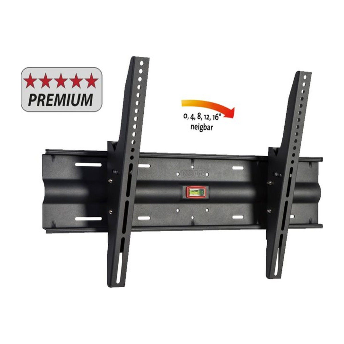 VCM Universal TV Wandhalterung WN120 für 32-70 Zoll bis 45 kg, neigbar und kippbar mit Wasserwaage, VESA bis 600x400 mm, aus Stahl - Bild 3