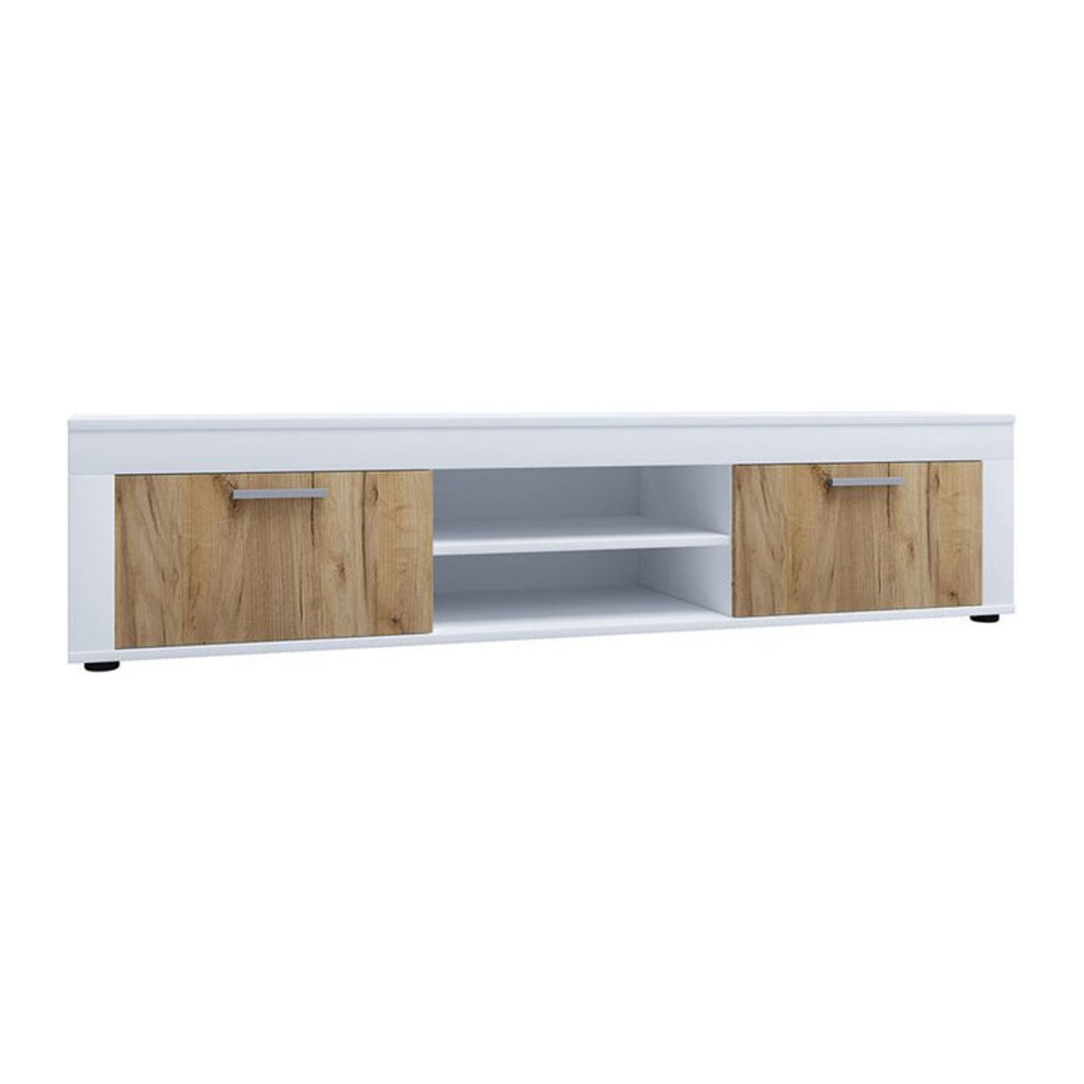 VCM Usilo XL Lowboard Fernsehregal in Weiß und Eiche Dekor, H x B x T: 37 x 160 x 45 cm - Bild 2