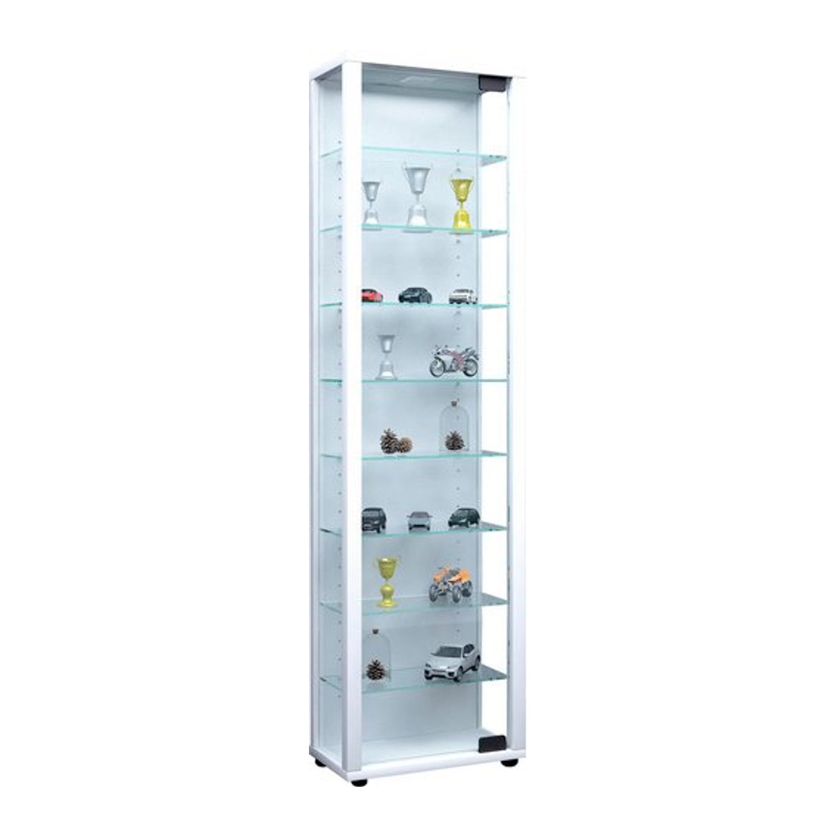 VCM Vitrinenschrank Edana Maxi in Weiß aus Holzwerkstoff und Glas, B: 33 cm, H: 113 cm - Bild 1