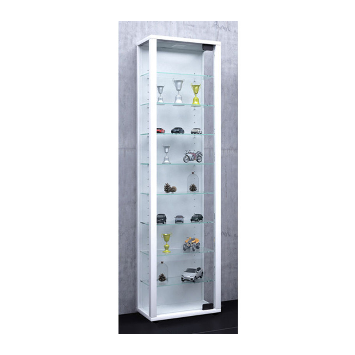 VCM Vitrinenschrank Edana Maxi in Weiß aus Holzwerkstoff und Glas, B: 33 cm, H: 113 cm - Bild 2