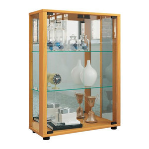 VCM Vitrinenschrank Sintalo in Buche mit LED-Beleuchtung und Glas, B/H: 60 x 80 cm