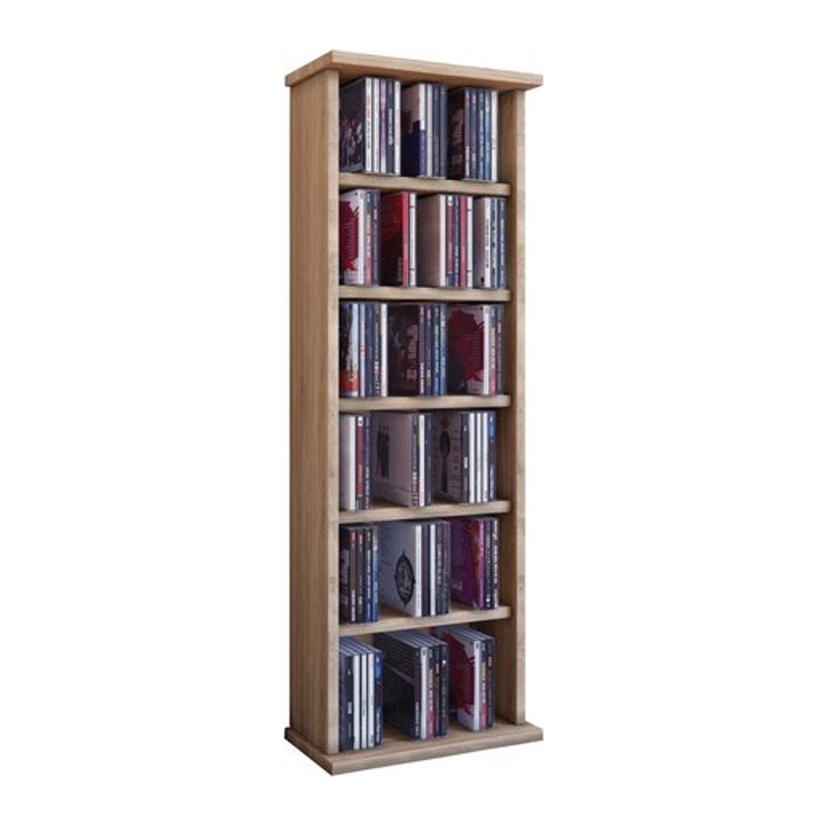 VCM Vostan CD und DVD Regal aus Holz in Braun, H x B x T: 91,5 x 31 x 18 cm - Bild 2