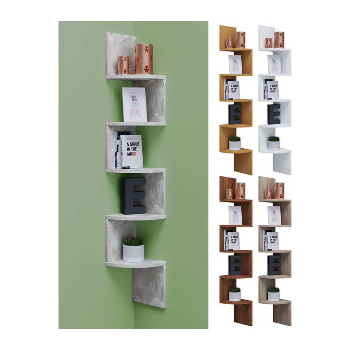 VCM Wandregal aus Holz hängend, minimalistisches Holzregal zur Wandmontage, H x B x T: 123 x 20 x 20 cm - Bild 1