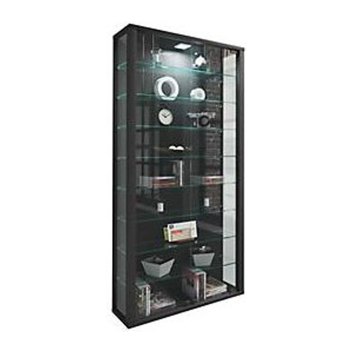 VCM Wandvitrine Vitrosa Maxi in Schwarz mit LED-Beleuchtung aus Glas und Holzwerkstoff, B/T/H: 59 x 18 x 114 cm - Bild 5