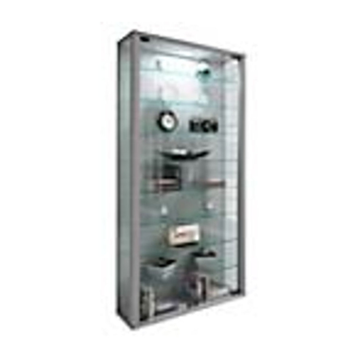 VCM Wandvitrine Vitrosa Maxi in Silber mit LED-Beleuchtung aus Glas und Holzwerkstoff, B/T/H: 59 x 18 x 118 cm - Bild 5