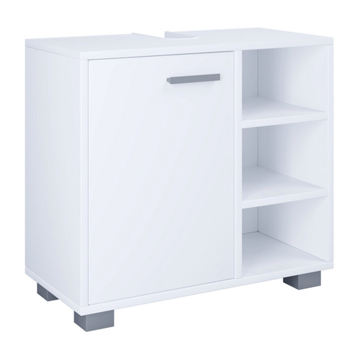 VCM Waschbeckenunterschrank Zalo in Weiß aus Holzwerkstoff mit Drehtüren, B/H/T: 60 x 55 x 30 cm - Bild 2