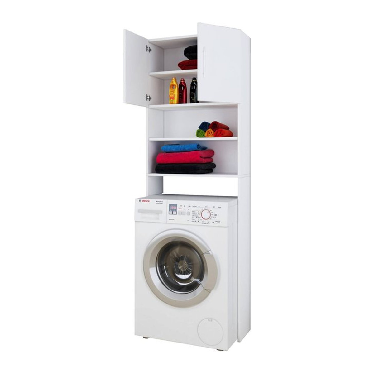 VCM Waschmaschinenschrank Jutas Überbauschrank aus Metall in Weiß B/T/H: 64 x 20 x 185 cm - Bild 2