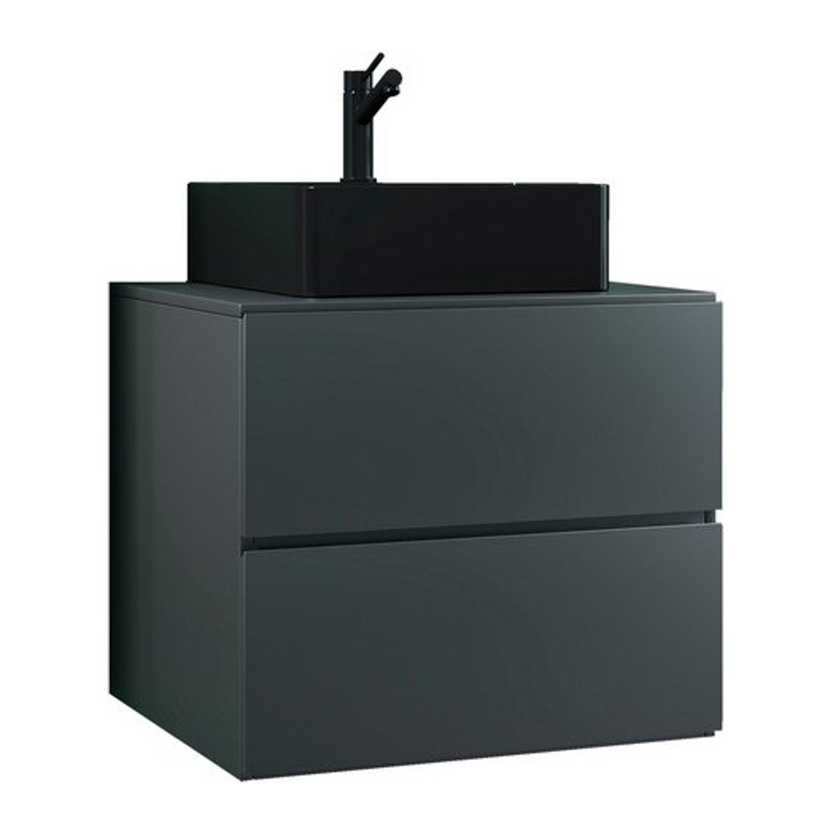 VCM Waschplatz-Set Lendas in 2-teiliger Ausführung mit Waschtischunterschrank, Wandmontage, modern, Farbe: Anthrazit-Grau, Breite: 60 cm - Bild 1