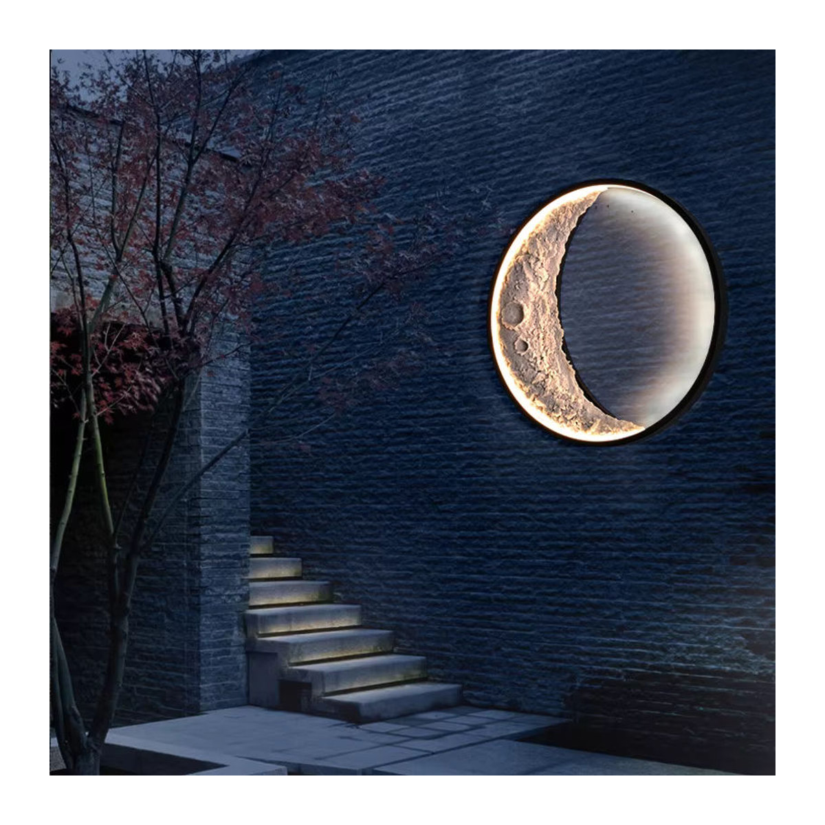 Vecli LED Außenwandleuchte Crescent in Schwarz, minimalistische Wandlampe für Garten, Terrasse und Villa, wasserdicht - Bild 4
