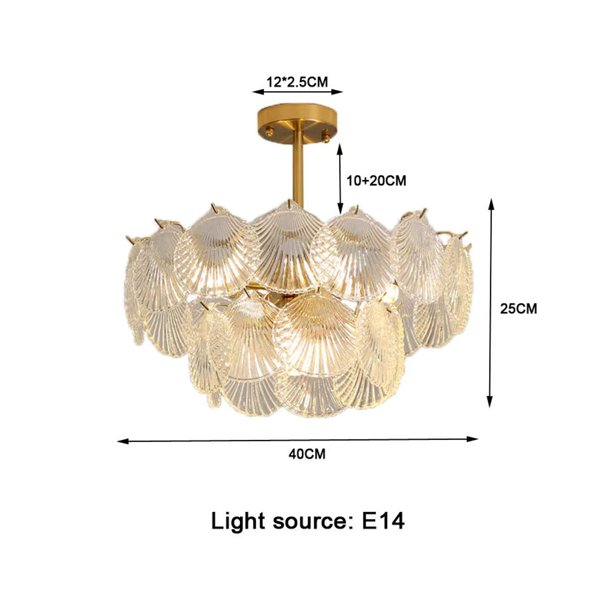 Vecli LED Kronleuchter Modern mit Frost Gläsern für Wohnzimmer und Esszimmer - Bild 2