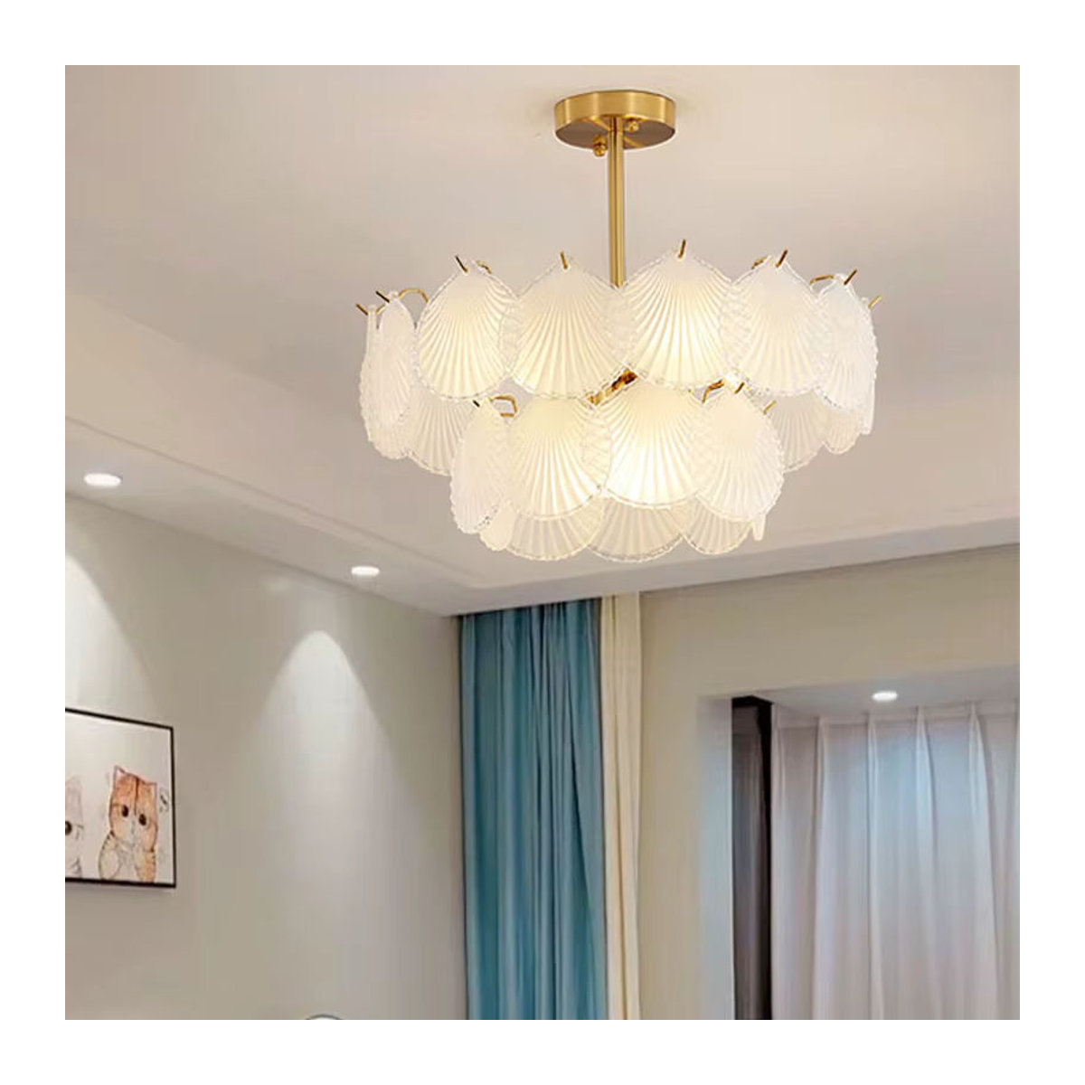 Vecli LED Kronleuchter Modern mit Frost Gläsern für Wohnzimmer und Esszimmer - Bild 4