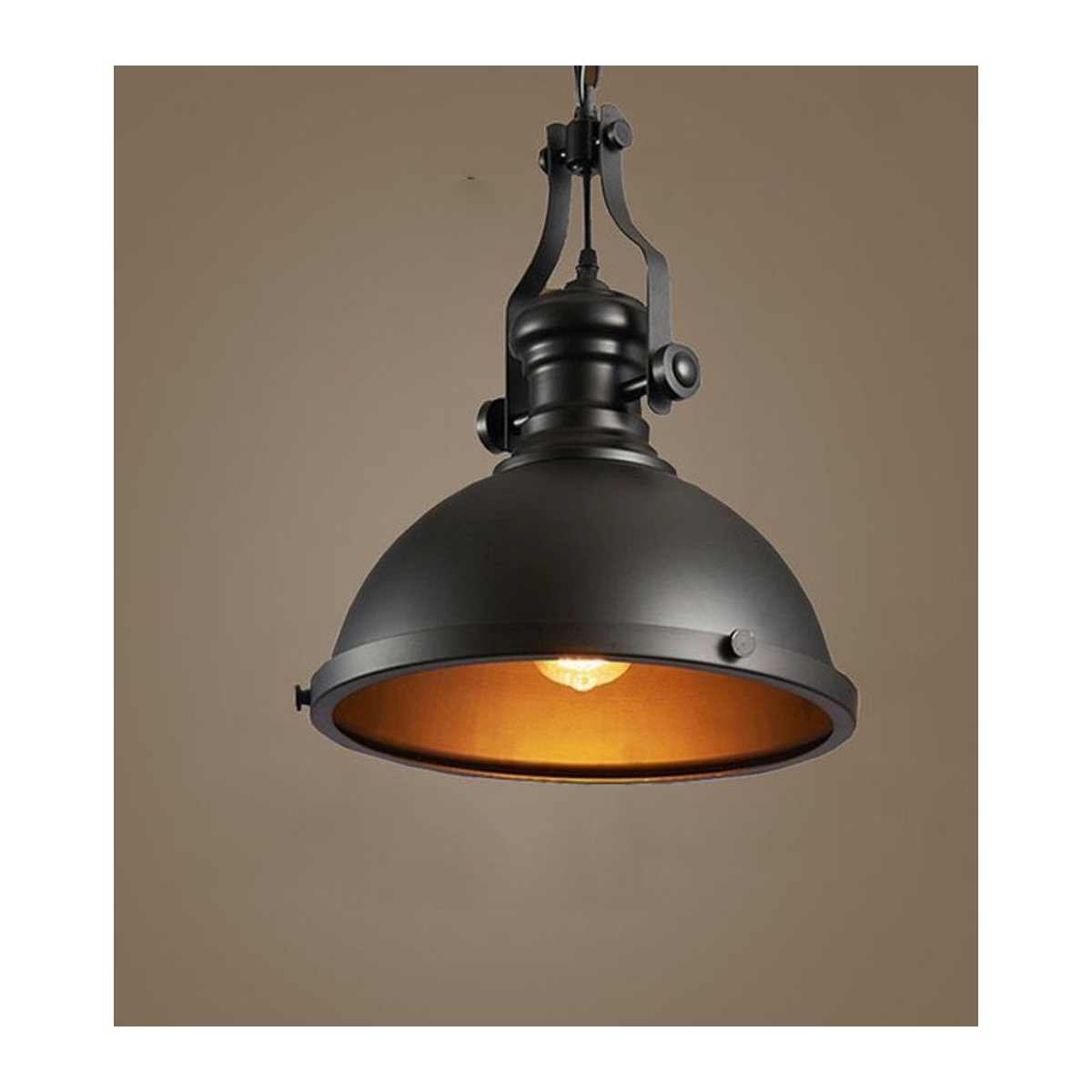 Vecli Pendelleuchte im Loft Retro American Industrial Design aus Metall in Schwarz - Bild 1