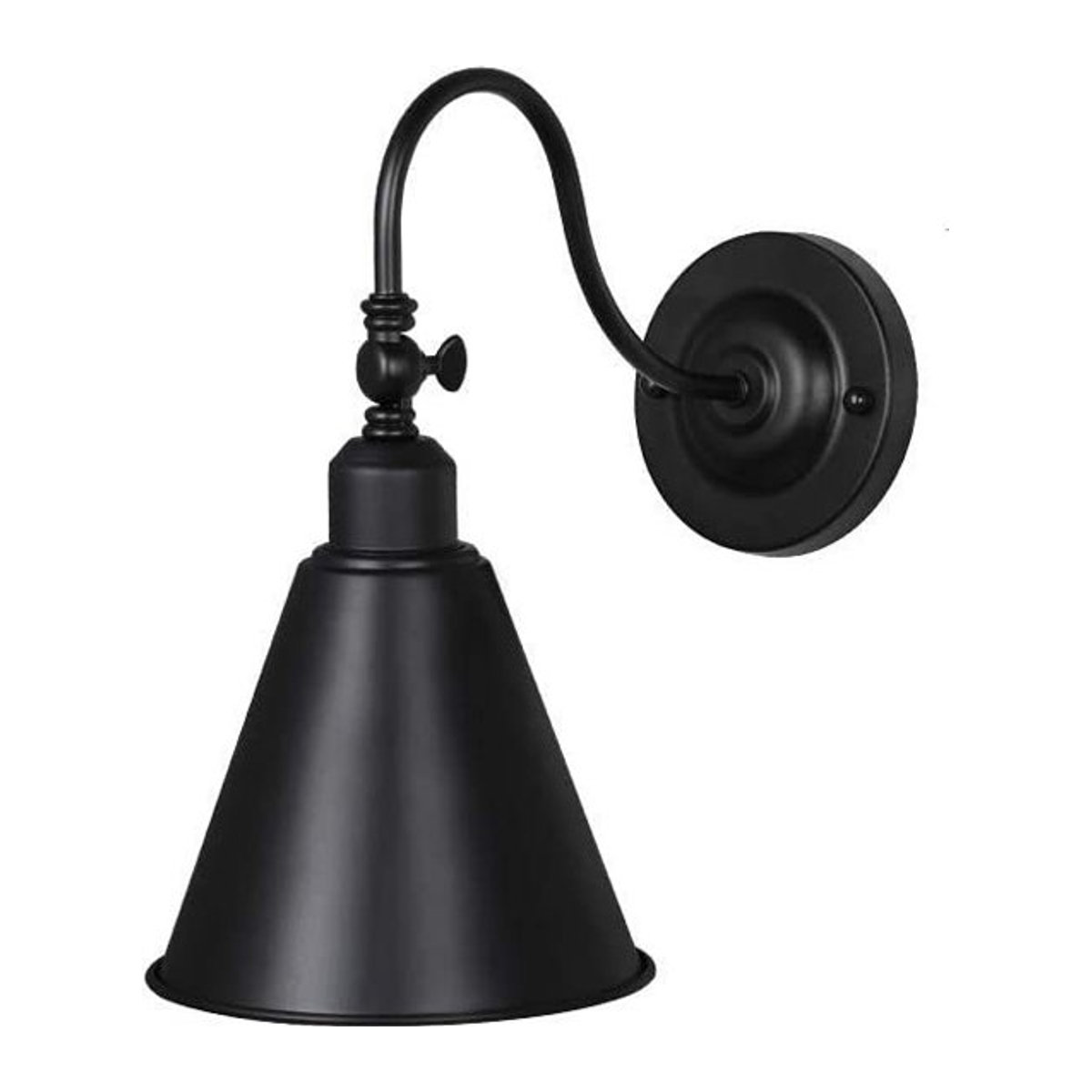 Vecli Vintage Wandleuchte aus Metall in Schwarz im Industrial Retro Design - Bild 1