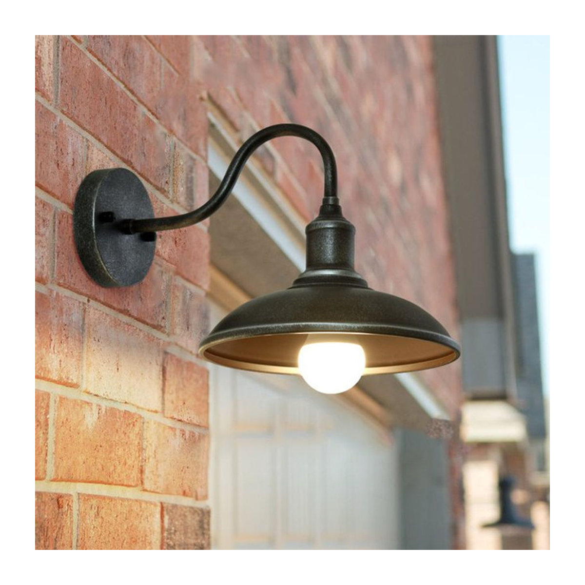 Vecli Wandleuchte im Industrial Retro Design aus Metall, Schwarz, Wasserdichte Außen- und Innenlampe - Bild 1