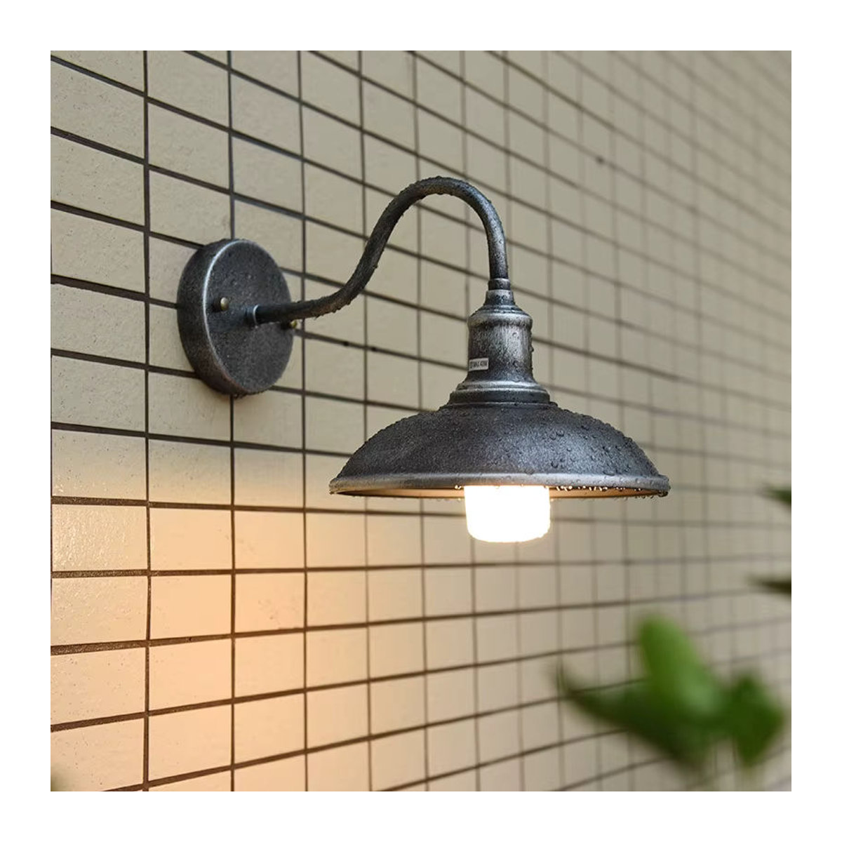 Vecli Wandleuchte im Industrial Retro Design aus Metall, Schwarz, Wasserdichte Außen- und Innenlampe - Bild 2