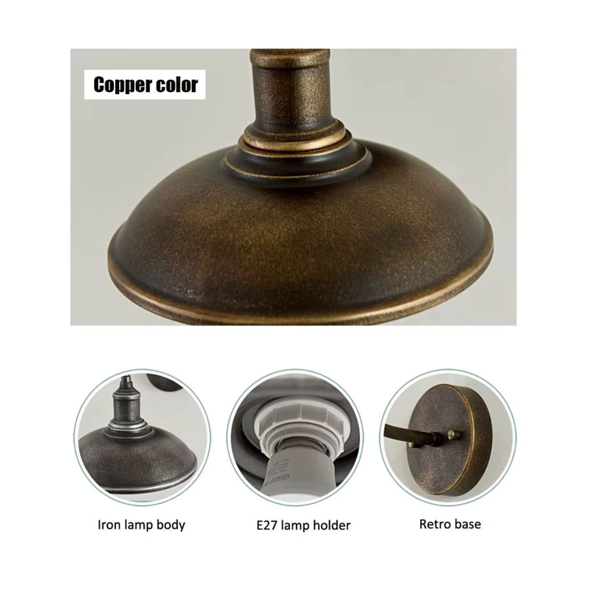 Vecli Wandleuchte im Industrial Retro Design aus Metall, Schwarz, Wasserdichte Außen- und Innenlampe - Bild 5