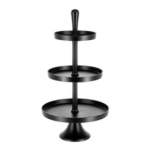 VEGA Etagere Amyntas aus Metall, schwarz, Ø: 43 cm, H: 76 cm