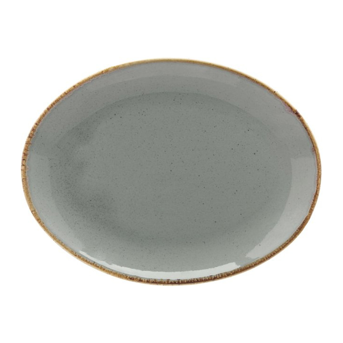 VEGA Sidina Teller Set aus Porzellan, oval, grau, 6 Stück, L: 24 cm, B: 18 cm, H: 2,8 cm - Bild 1
