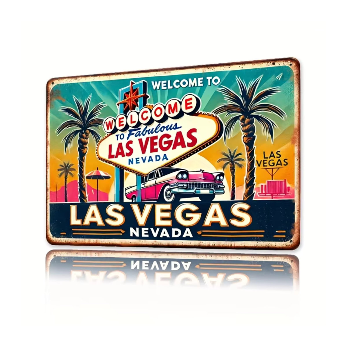 VegasDecor Klassisches Las Vegas Eisenschild in Retro-Neonoptik, mehrfarbig, B/H/T: 30 x 20 x 20 cm - Bild 4