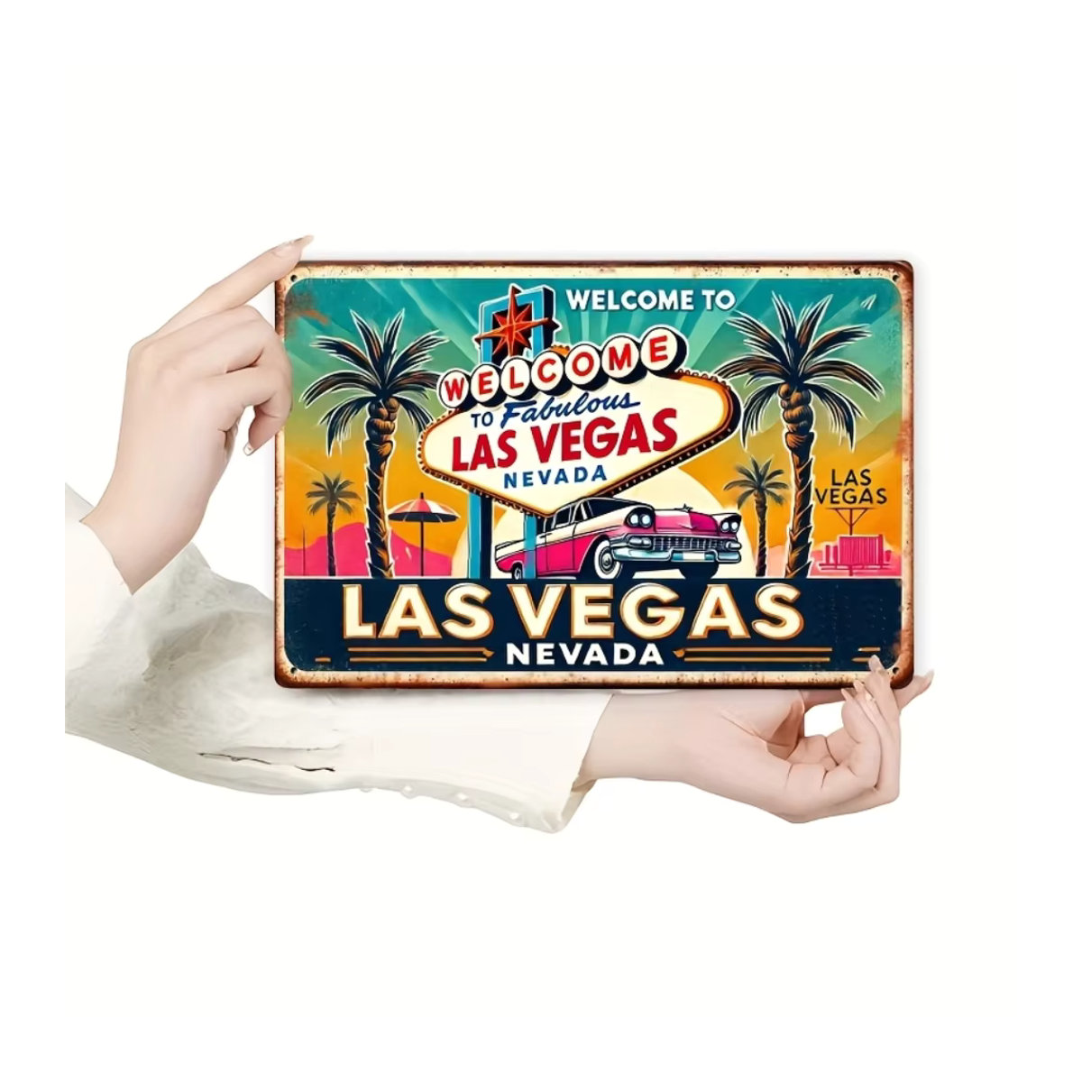 VegasDecor Klassisches Las Vegas Eisenschild in Retro-Neonoptik, mehrfarbig, B/H/T: 30 x 20 x 20 cm - Bild 5