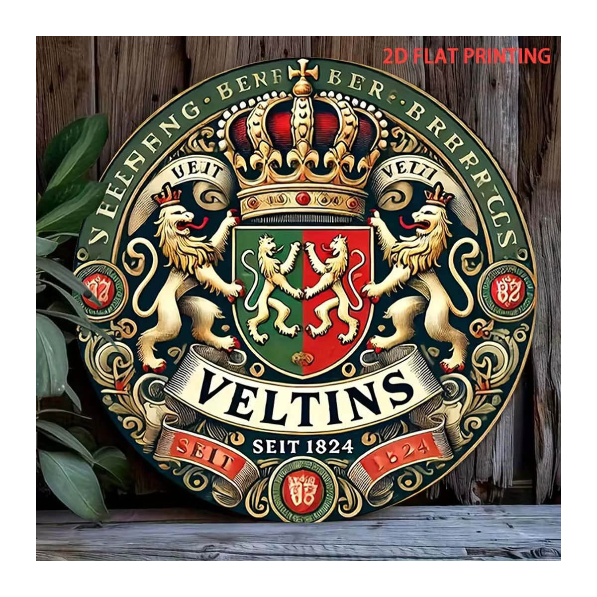 Veltins Crest Vintage Blechschild aus Metall, rund, mehrfarbig - Bild 5