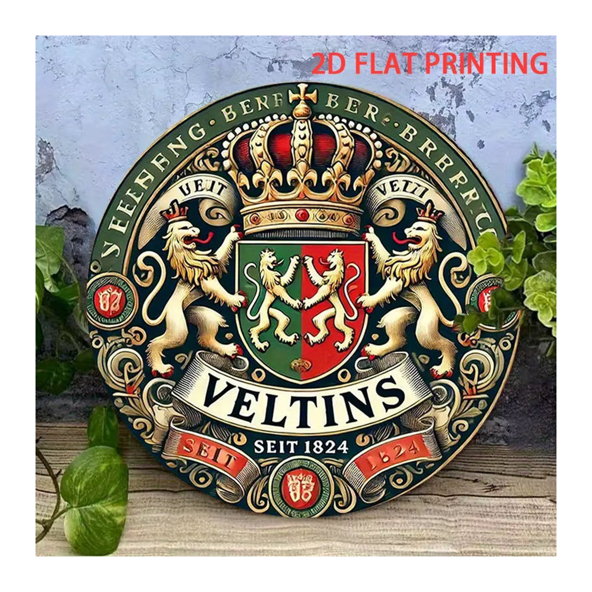 Veltins Crest Vintage Blechschild aus Metall, rund, mehrfarbig - Bild 6
