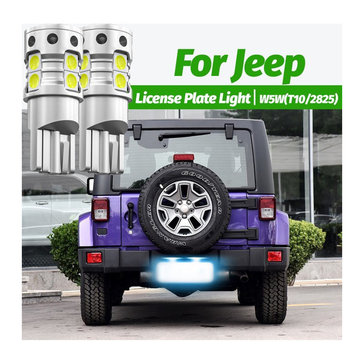VENDY 2er Set LED Kennzeichen Glühbirnen W5W T10 Canbus in Warmweiß für Jeep Cherokee XJ Kommandant Kompass Grand Cherokee Patriot Wrangler TJ JK - Bild 1