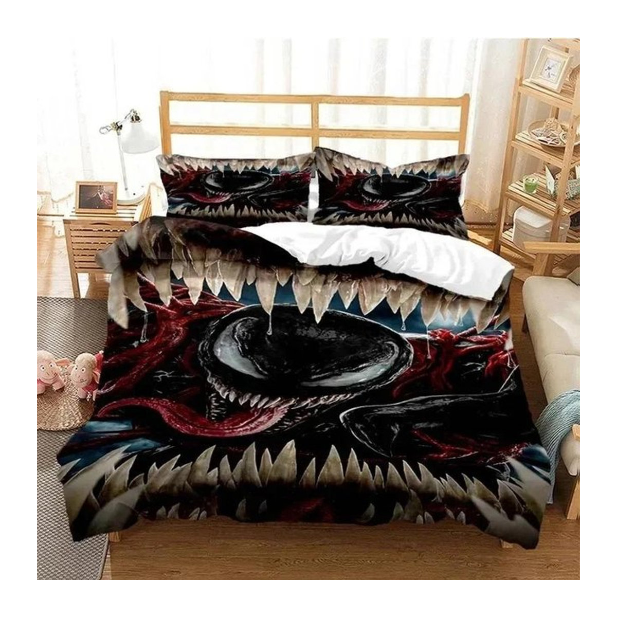 Venoms Bettwäsche-Set mit Kissenbezug in Schwarz, B/H: 140 x 210 cm - Bild 1