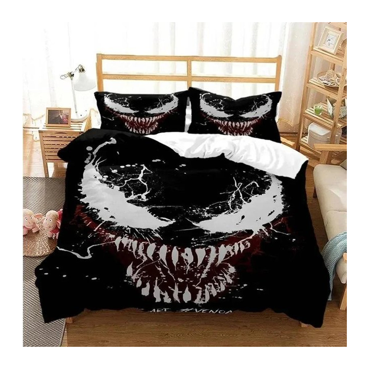 Venoms Bettwäsche-Set mit Kissenbezug in Schwarz, B/H: 140 x 210 cm - Bild 1